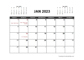 monthly 2023 printable calendar calendar quickly - 2023 calendar ...