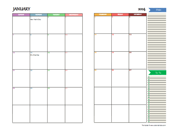 2024 Blank Calendar Printable Free All Months Per Page Setup ...