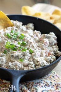 Skillet Sausage Rotel Dip is amazingly addicting and great for any party or celebration.