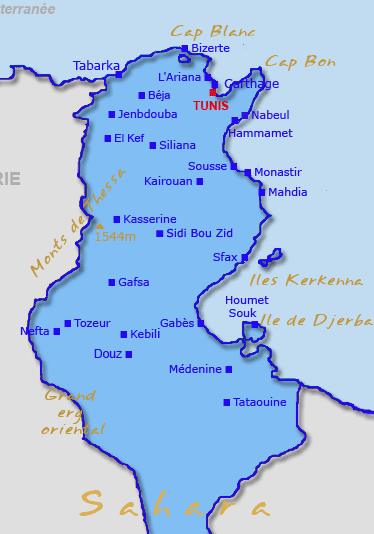 carte de tunisie