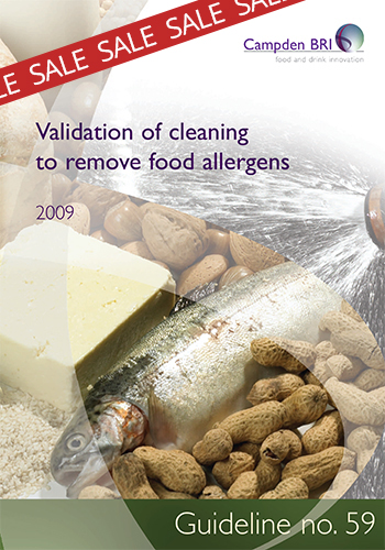 Cover for G59 Validation of cleaning to remove food allergens