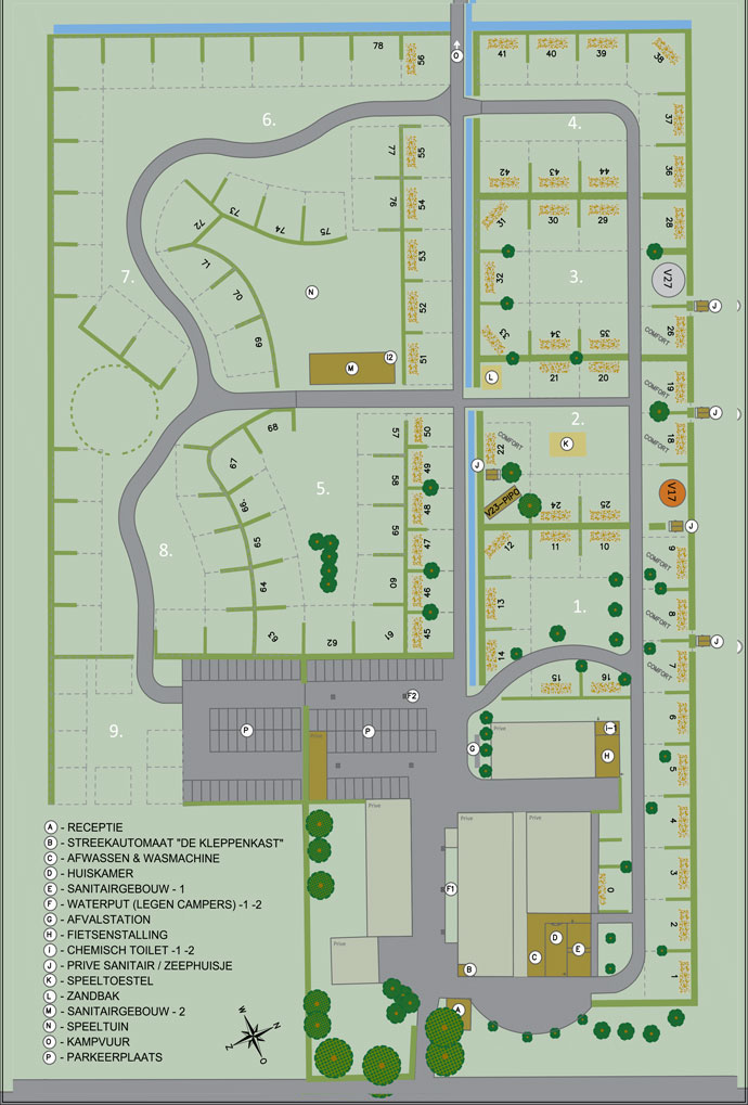 Camping de Vliert - Plattegrond