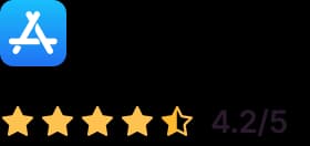 Darstellung einer Wertung von 4.0 von 5 Sternen im Apple App Store