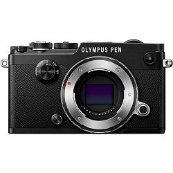 Olympus PEN-F + 14-42mm EZ ED Pancake Zoom Black KIT Mirrorless Micro Four Thirds MFT PEN crni digitalni fotoaparat + objektiv EZ-M1442EZ incl. Charger + Battery (V204061BE000)