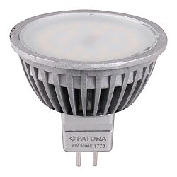 Patona LED MR16 SMD 2835 50x50mm 6W 230V 3000K 5600lm A+ 120 warmwhite milkcover aluminium body Class B