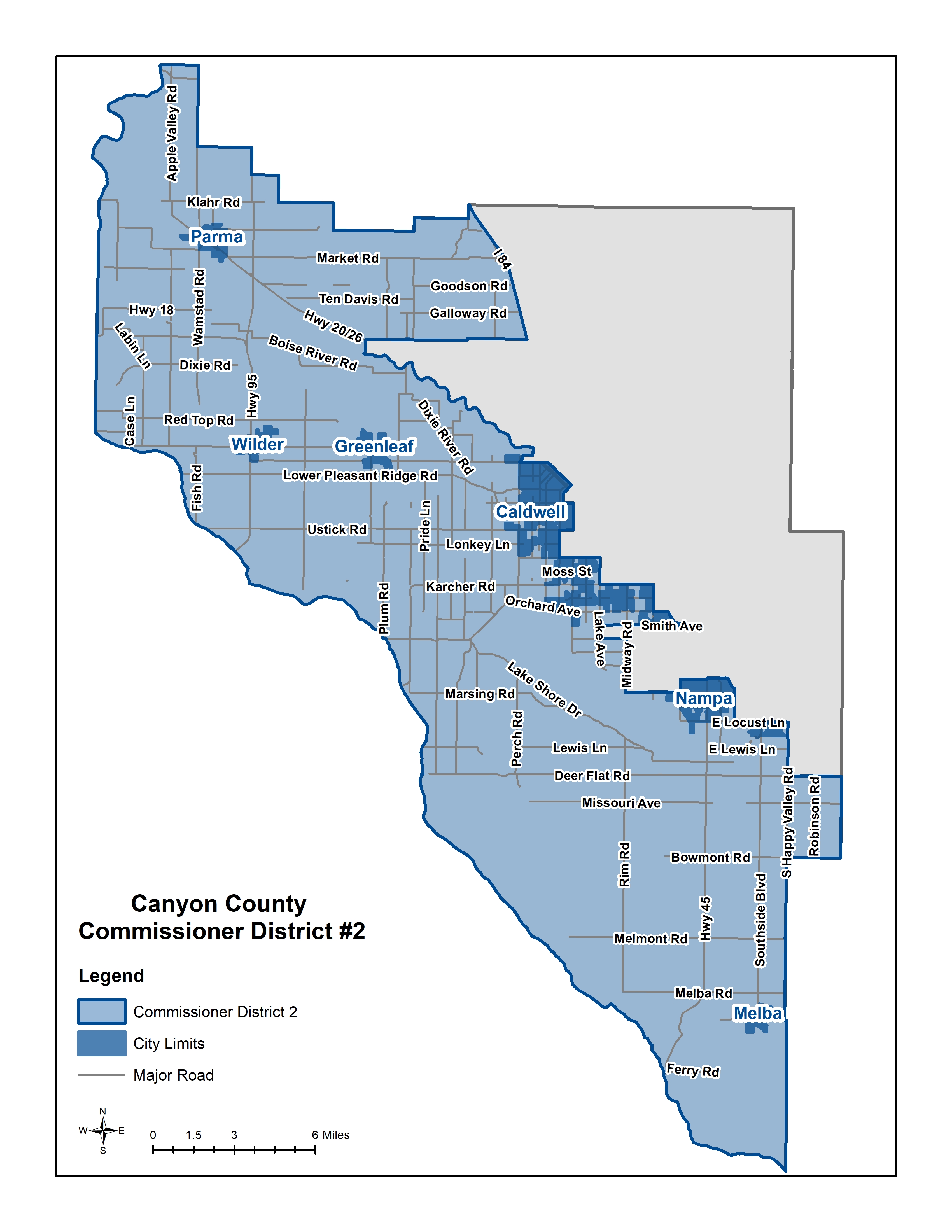 Canyon County Highway District Map