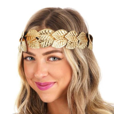 Gold Metallic Laurel Leaf Headband Crown