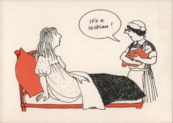 It's a Lesbian! Cartoon by Jo Nesbitt Postcard