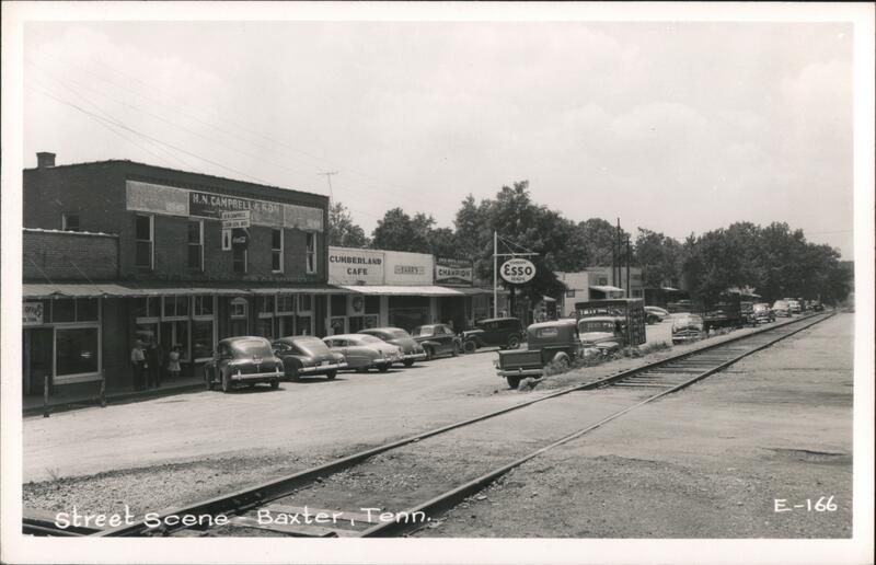 Street Scene, Baxter, Tennessee Postcard