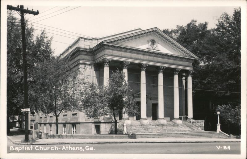 Baptist Church Athens GA Georgia Postcard