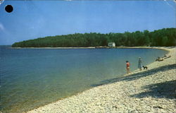 Pebble Beach Portrays Enchanted Beauty, Door County Peninsula Scenic, WI Postcard Postcard