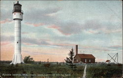 Devil's Island, Lighthouse and fog signal, Apostle Islands Bayfield, WI Postcard Postcard