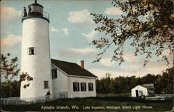 Lake Superior, Michigan Island Light House La Pointe, WI Postcard Postcard