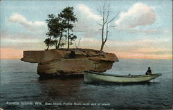 Bass Island, Profile Rock, North End of Island, Apostle Islands Bayfield, WI Postcard Postcard