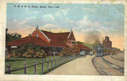 C. M. & St. P. Depot Postcard