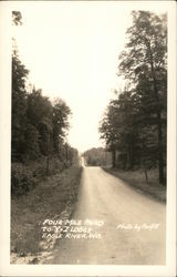 Four Mile Road to Y-Z Lodge Eagle River, WI Postcard Postcard Postcard