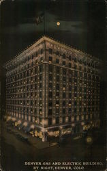 Denver Gas and Electric Building by Night Colorado Postcard Postcard Postcard