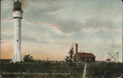 Devil's Island, Lighthouse and Fog Signal La Pointe, WI Postcard Postcard Postcard