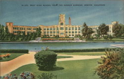 West High School From the Sunken Gardens Denver, CO Postcard Postcard Postcard