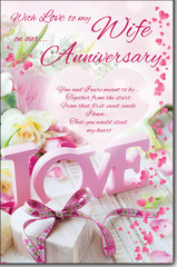 Wife with Love Anniversary greeting card