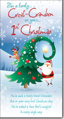 1st Christmas Great-Grandson greeting card