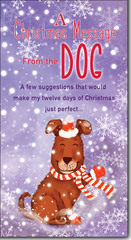 Christmas Message from Dog greeting card