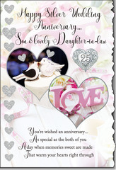 Silver Anniversary Son & Daughter -in-Law greeting card