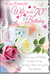 Wife 70th Birthday greeting card