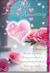 Wife with Love Anniversary greeting card