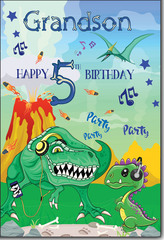 For-Grandson 5th Birthday greeting card