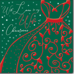 With Love to my Wife at Christmas greeting card