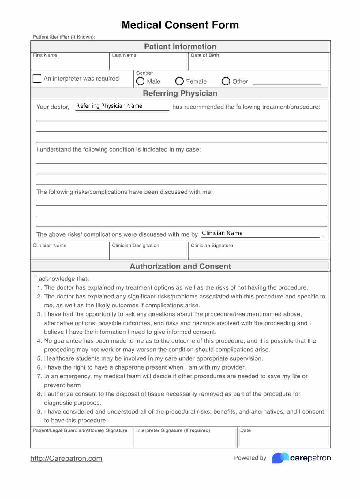 Medical Consent Form Template Legal And General Access To Medical ...