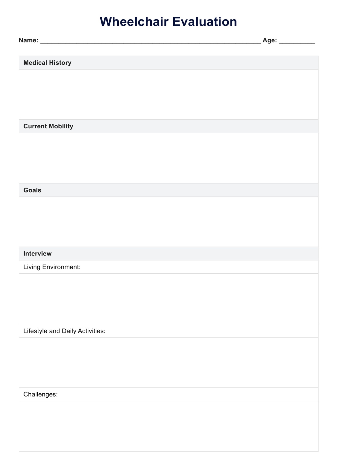 Wheelchair Evaluation PDF Example