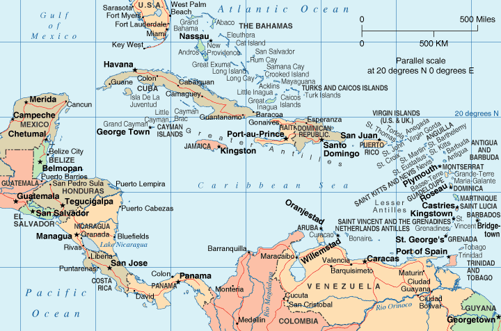 caribbean map