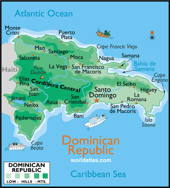 Island Of Dominican Republic Map