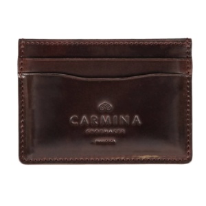 Cordovan card holder in burgundy