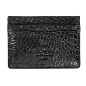 CROCODILE CARD HOLDER IN BLACK