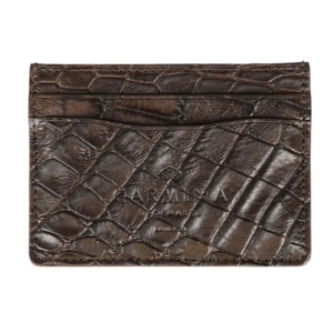 CROCODILE CARD HOLDER IN BROWN