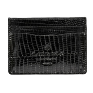 LIZARD CARD HOLDER IN BLACK