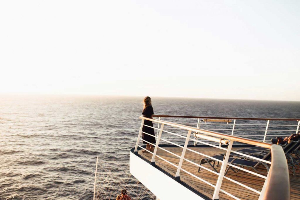 woman on cruise deck