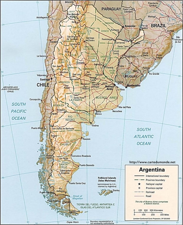 Argentina Physical Map