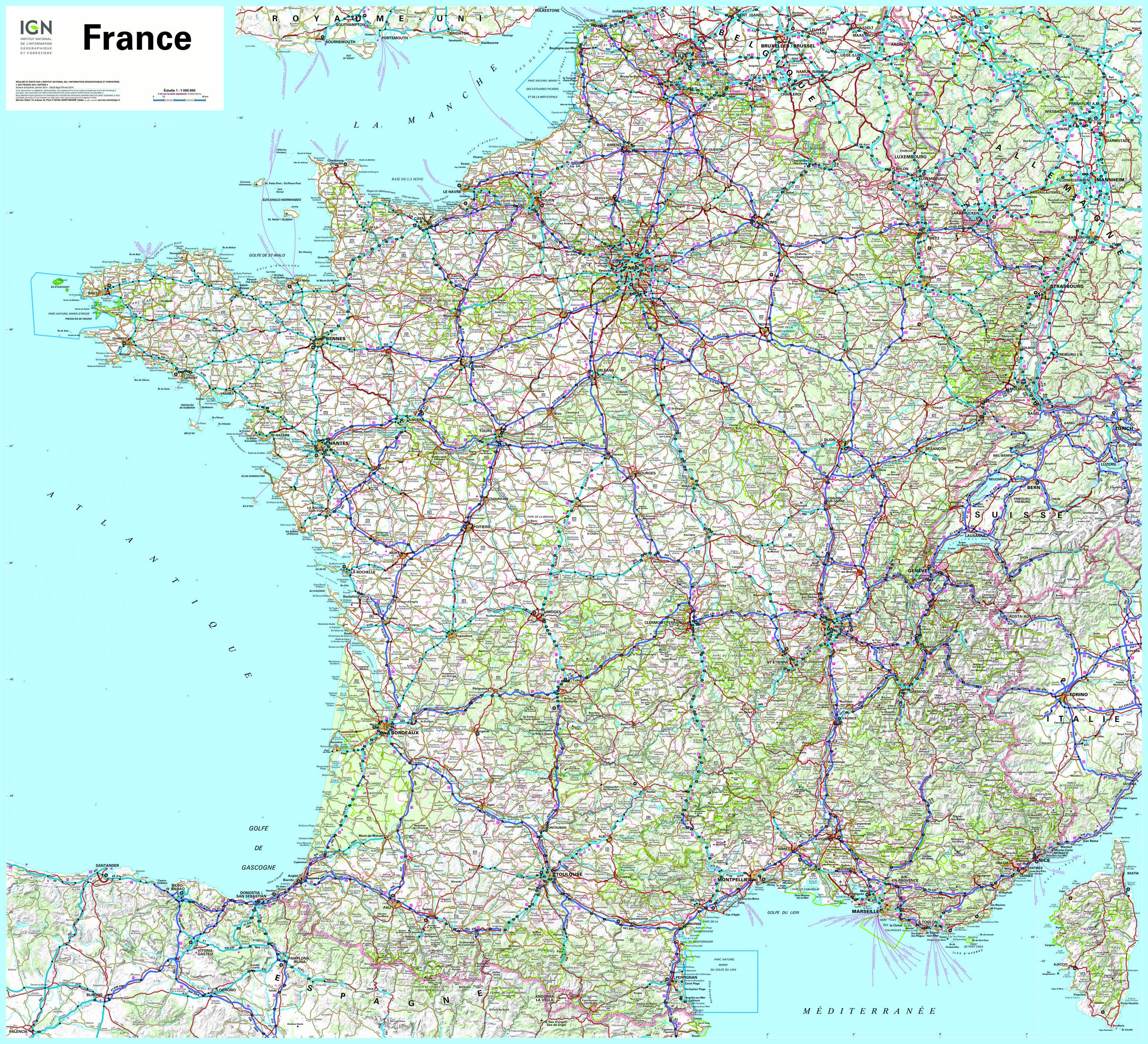 Décrypter 70+ imagen carte des route de france - fr.thptnganamst.edu.vn