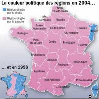 Carte élections régionales 1998 et 2004