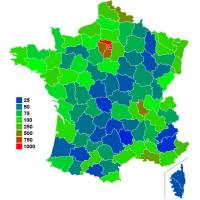 Densité de population par département