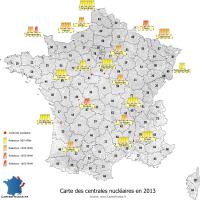 Carte des centrales nucléaires