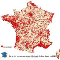 Carte des communes sans médecin