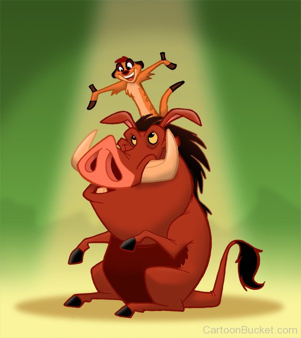 Timon On Pumbaa's Head