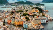 Ålesund, a port town on the west coast of Norway.