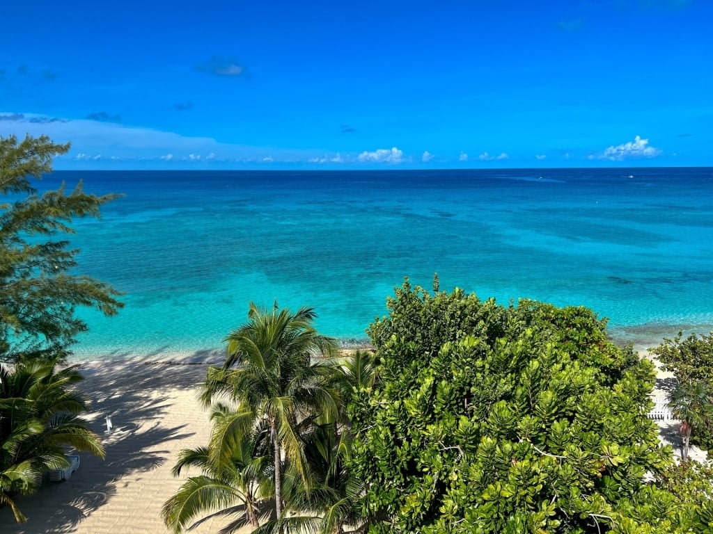 Aerial view of Cemetery Beach, Seven Mile Beach