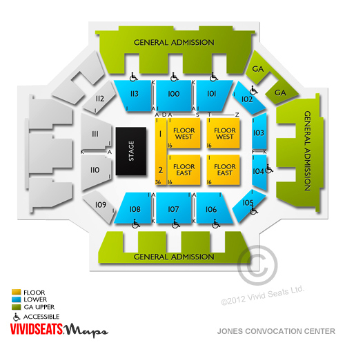 Jones Convocation Center Seating Chart Vivid Seats